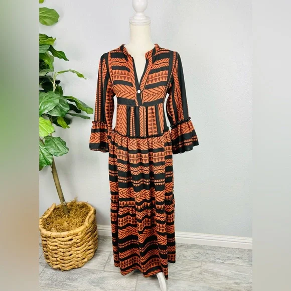 chinese dress ladies Srengjodk Western Womens Clothing,Aztec Dress,Women Western Wear,Aztec  Clothes for Women,Aztec Print Dress,Southwestern Clothing,Aztec Beige  XSmall at Amazon Women's Clothing store main image 0
